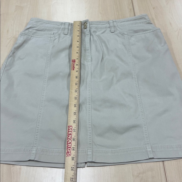 Jones Sport stretch khaki beige denim utility mini skirt 14 - Picture 6 of 9